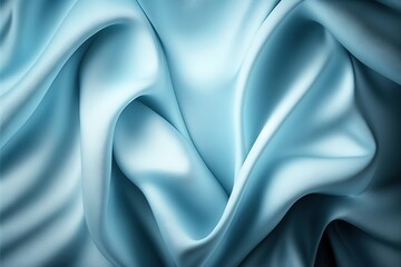 Wall Mural - a blue silk fabric with a very wavy pattern on it's surface, as a background for a backdrop or wallpaper or backdrop. generative ai