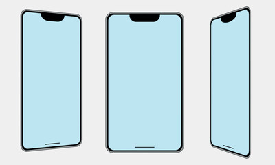 Fototapete - Mobile phone vector frame. Smartphone template. Phone mockup in perspective on a white background.