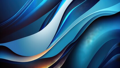 Sticker -  a blue and orange abstract background with wavy lines and curves in the center of the image, with a black background and a white border.  generative ai