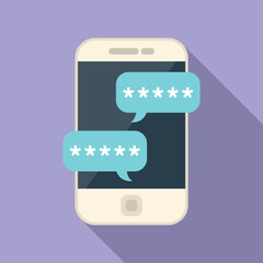 Poster - Chat password protection icon flat vector. Personal account. System policy