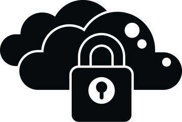 Poster - Cloud password protection icon simple vector. Personal login. Cyber account