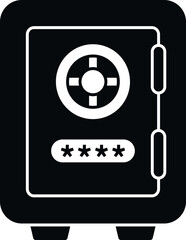 Poster - Money box password protection icon simple vector. Personal mobile. Cyber app