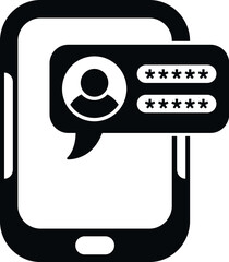 Poster - Tablet password protection icon simple vector. Personal login. App screen