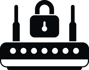 Poster - Wifi router password protection icon simple vector. Login mobile. Cyber screen