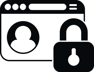 Poster - Web password protection icon simple vector. Personal mobile. App change