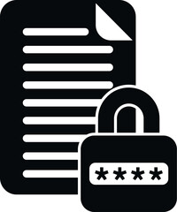 Poster - Document password protection icon simple vector. Personal mobile. Pc form