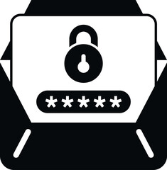 Poster - Mail lock icon simple vector. Screen reset. Policy system