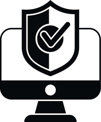 Poster - App secured icon simple vector. Mobile account. Screen reset