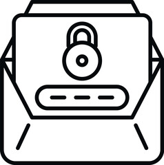 Poster - Mail lock icon outline vector. Screen reset. Policy system