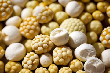 Sticker -  a pile of yellow and white corn on the cob with white and yellow kernels on the top of it and the kernels on the bottom of the cob.  generative ai