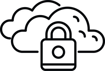 Poster - Cloud password protection icon outline vector. Personal login. Cyber account
