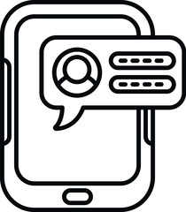 Poster - Tablet password protection icon outline vector. Personal login. App screen