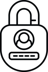 Poster - Account password protection icon outline vector. Personal laptop. Screen reset