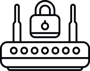 Poster - Wifi router password protection icon outline vector. Login mobile. Cyber screen