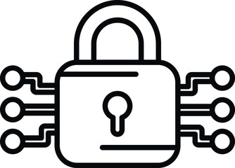 Poster - Digital password protection icon outline vector. Personal login. Mobile verification