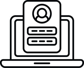 Poster - Laptop login icon outline vector. Mobile account. Screen reset