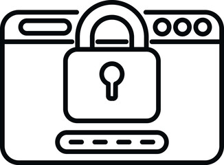Poster - Secured web icon outline vector. Cyber forgot. App screen