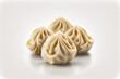Xiao long bao Chinese dumpling in white background with generative ai technology