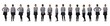 © Curto - line of large group of same woman various poses on white background
