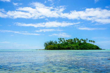 Canvas Print - View along tropical island beach