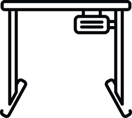 Poster - Heigh adjustable desk icon outline vector. Office workplace. Correct work