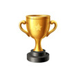 Award golden trophy, 3d Cartoon winners champion cup. Gold achievement vecior, success concept vector illustration