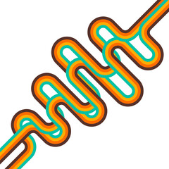 Aufkleber - Abstract retro background, digital lines and circles, design70s, vector.