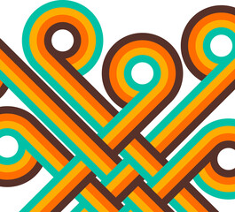 Aufkleber - Abstract retro background, digital lines and circles, design70s, vector.
