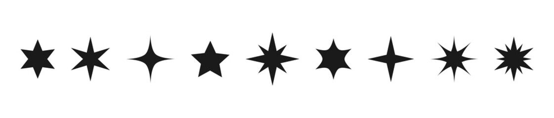 Wall Mural - stars icons symbols collection. design elements. vector illustration.