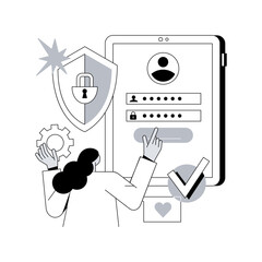 Poster - sign in page abstract concept vector illustration. enter application, mobile screen, user login form