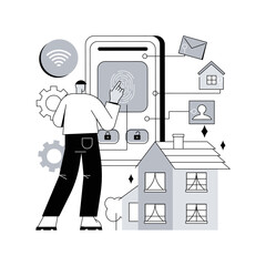 Poster - Access control system abstract concept vector illustration. Access limitation system, biometric control solution, security management software, fingerprint reader technology abstract metaphor.