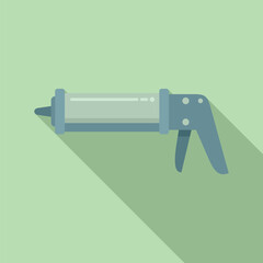 Canvas Print - Building silicone caulk gun icon flat vector. Sealant tube. Construction home