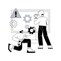 Poster - computer troubleshooting abstract concept vector illustration. basic fixing problems guide, operatin