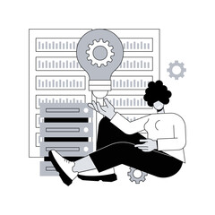 Poster - innovative big data solutions abstract concept vector illustration. big data architecture, business 