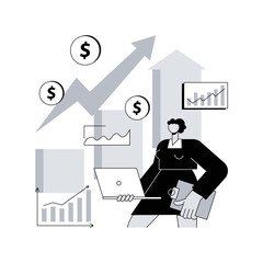 Poster - Sales forecasting abstract concept vector illustration. Business strategy planning, marketing forecasting method, sales software, revenue management, retail income, profit plan abstract metaphor.