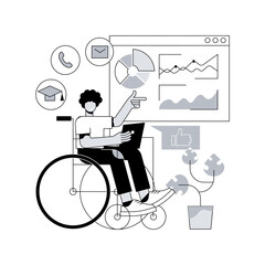 Poster - Assistive technology abstract concept vector illustration. Assistive devices for disabled people, adoptive technology, rehabilitation of elderly population, personal daily care abstract metaphor.