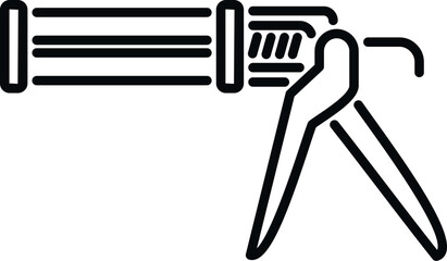 Poster - Home silicone caulk gun icon outline vector. Sealant tube. Construction building