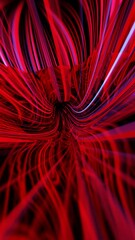 Poster - portrait vertical video, suitable for short or tik, animation abstract background motion graphic tunner circular loop red environment