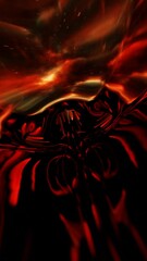 Poster - portrait vertical video, suitable for short or tik, animation abstract background motion graphic tunner circular loop red environment