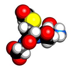 Wall Mural - S-Acetyl L-Glutathione food supplement molecule. 3D rendering.