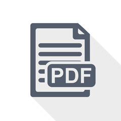 Leinwandbilder - PDF document vector icon, download file concept flat design illustration