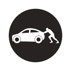 Poster - the car icon broke down or pushed the car