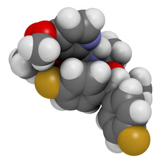 Canvas Print - Florylpicoxamid fungicide molecule. 3D rendering.