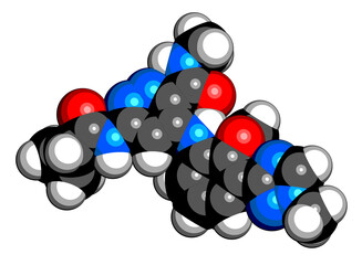 Poster - Deucravacitinib drug molecule. 3D rendering.