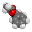 Benzyl acetate molecule. 3D rendering.