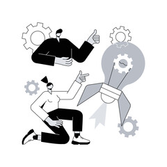 Poster - New idea generation abstract concept vector illustration. Business model innovation, entrepreneurship success, innovation management, abstract and visual ideas, creative thinking abstract metaphor.