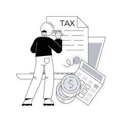Poster - electronic tax filing abstract concept vector illustration. file personal income statement, gather p