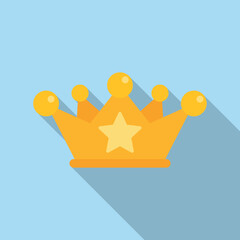 Sticker - Crown ranking icon flat vector. Medal winner. Top win