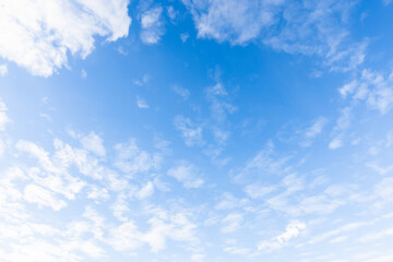 Wall Mural - blue sky with white clouds on a sunny day, natural background