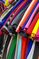 Colorful clothes and textiles Hong Kong China